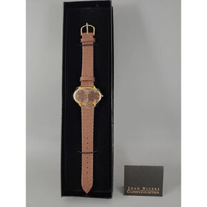 Joan Rivers Classics Oval Face Watch Brown w/Brown Braided Leather Strap